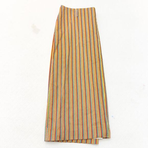 MAG Silk Striped Pencil Skirt Silk Cotton Blend Size 6 - Picture 6 of 6